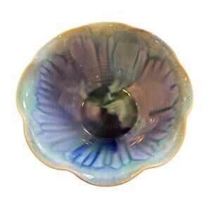 Hand Made Edgecombe Potters Pottery Bowl, Blue, Green Blend, So Pretty!